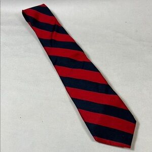 Resilio 100% Pure Silk Navy & Red Striped Tie Classic Collegiate Traditional